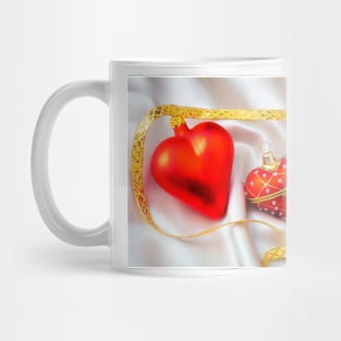 Three Red Christmas Hearts Mug